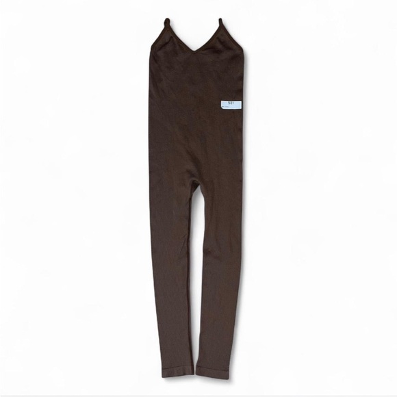 Colsie Chocolate Brown Ribbed Jumpsuit - Picture 3 of 5